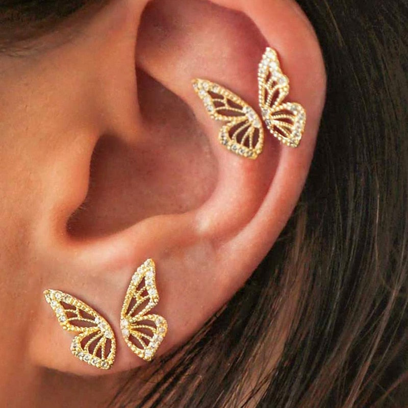 Unique Crystal Butterfly Earrings - animalchanel