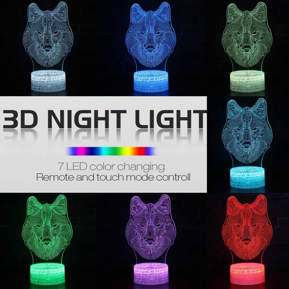 Unique Wolf Lamp neight - animalchanel