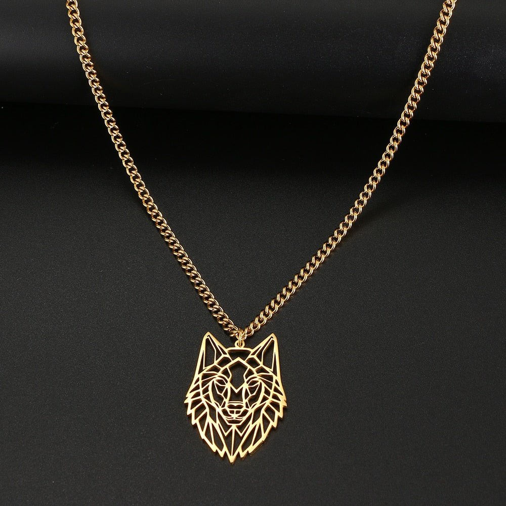 Unique Wolf Head Necklace - animalchanel