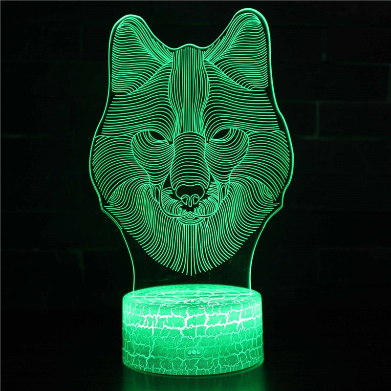 Unique Wolf Lamp neight - animalchanel