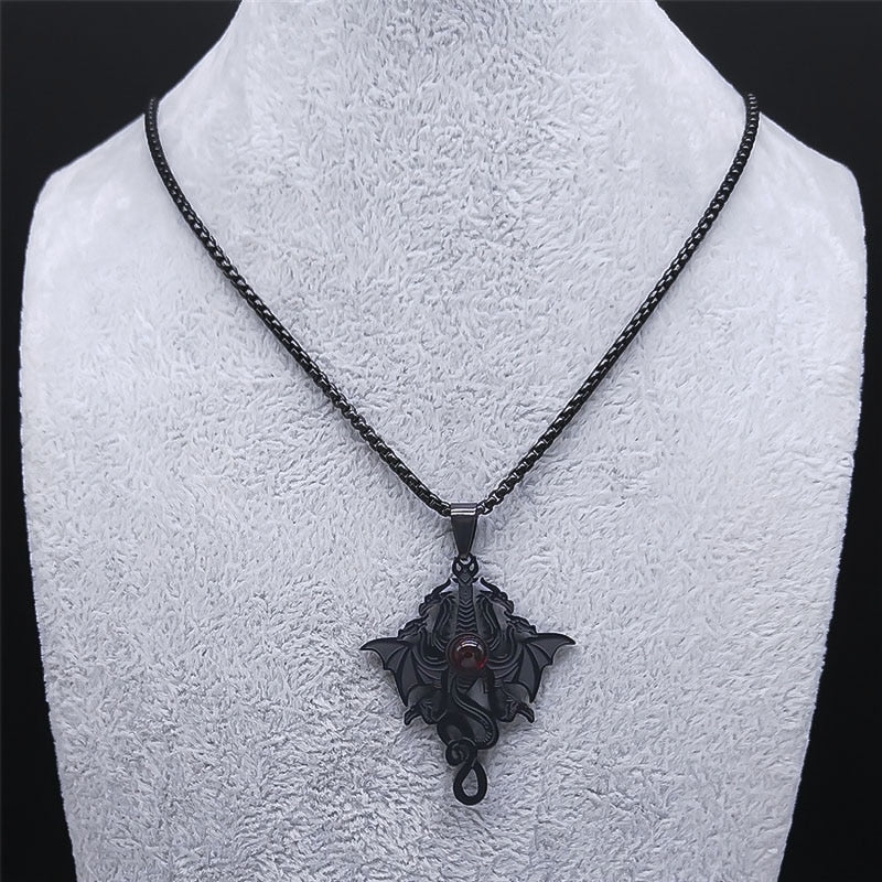 Gothic Witchcraft Dragon necklace