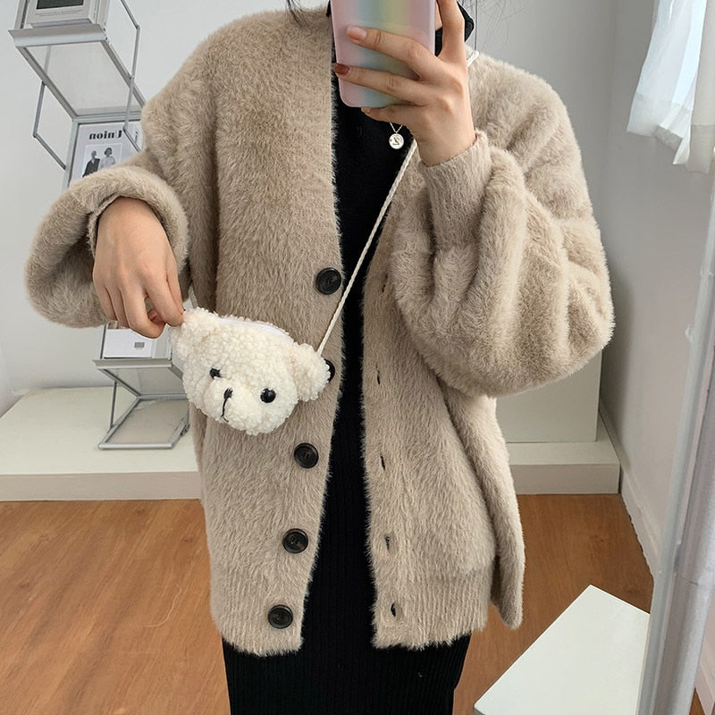 Cute Bear Plush Shoulder Bag