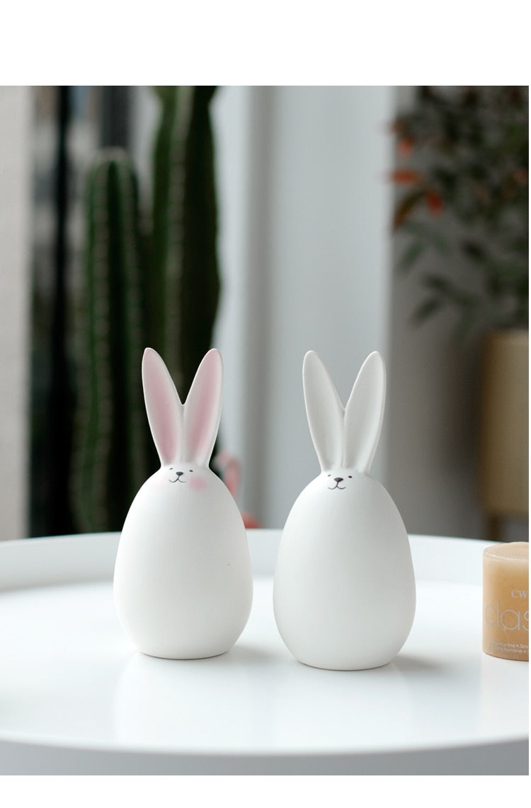 Cute Ceramics Rabbit Figurines