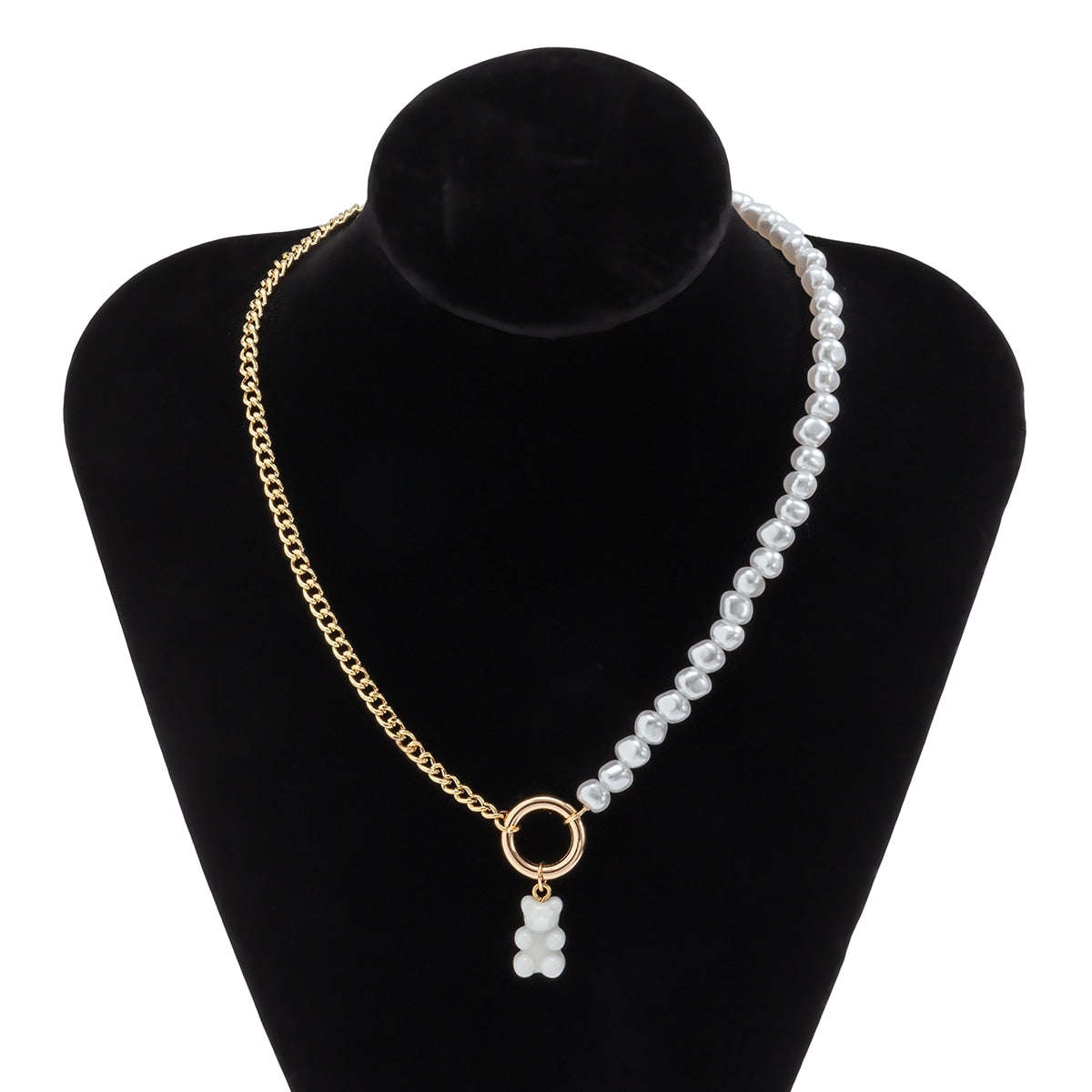 luxury Pearl Bear Necklace