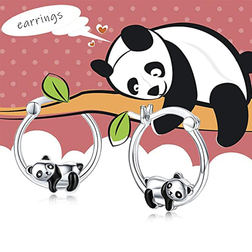 Adorable Black Panda Earrings - animalchanel