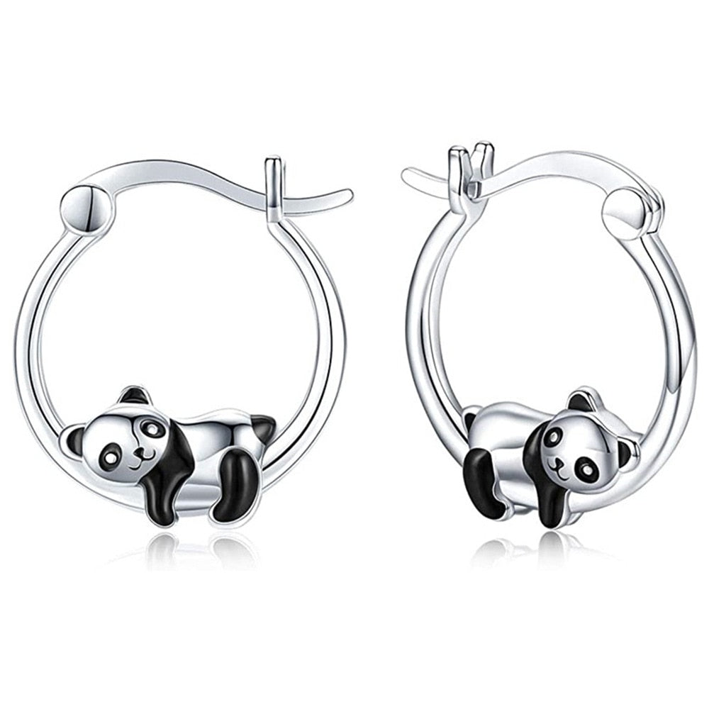 Adorable Black Panda Earrings - animalchanel