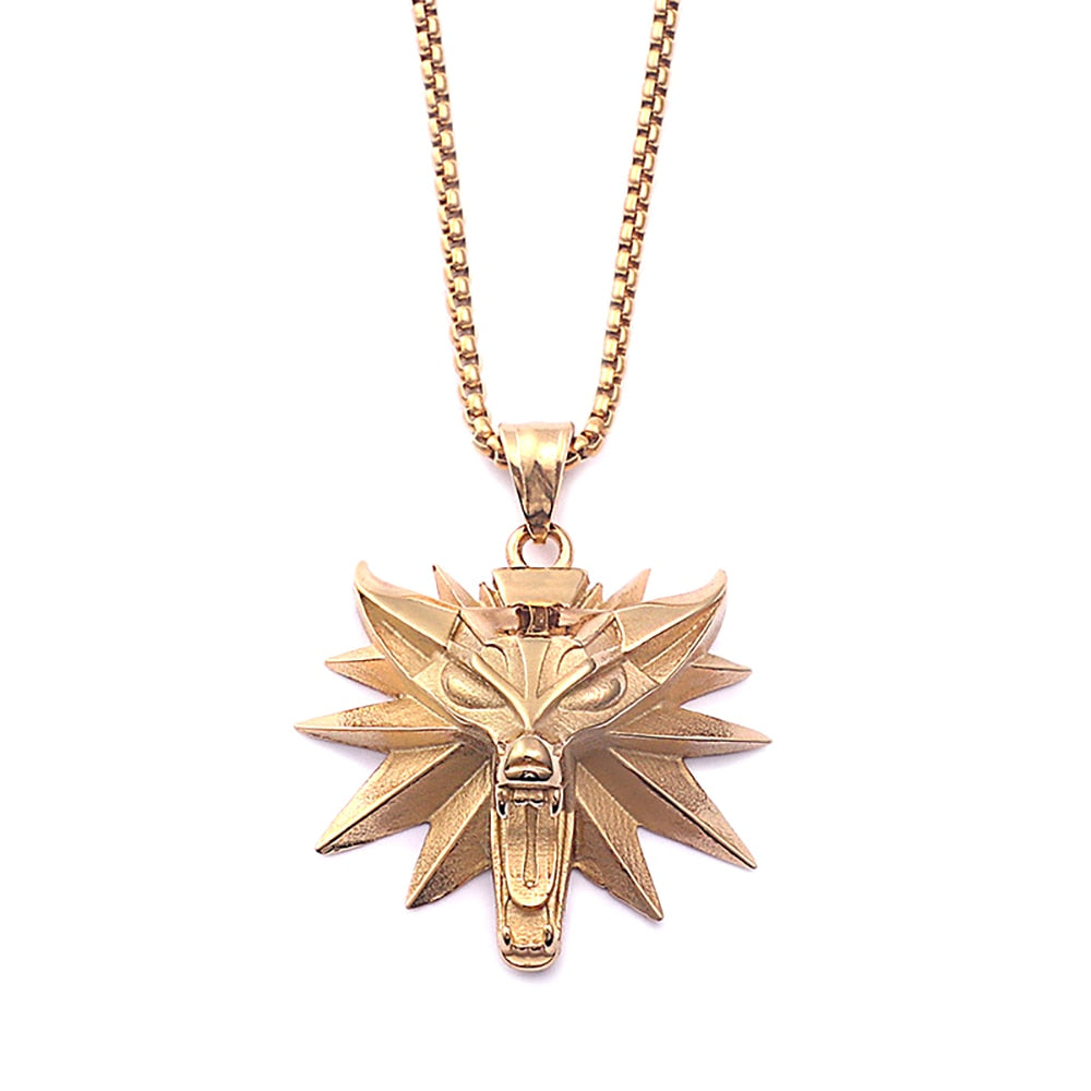 amazing wolf head pendant necklace - animalchanel