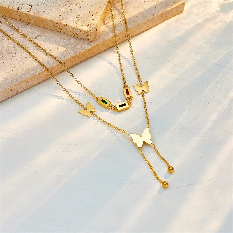 Luxurious Butterfly Long Necklace