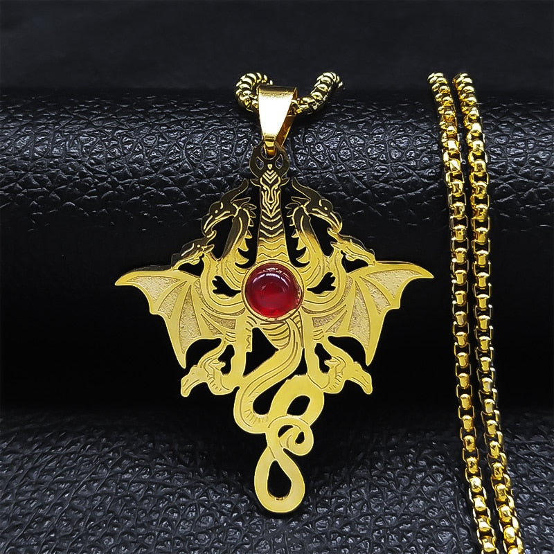Gothic Witchcraft Dragon necklace