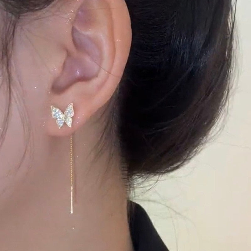 Simple Golden Butterfly Earrings - animalchanel