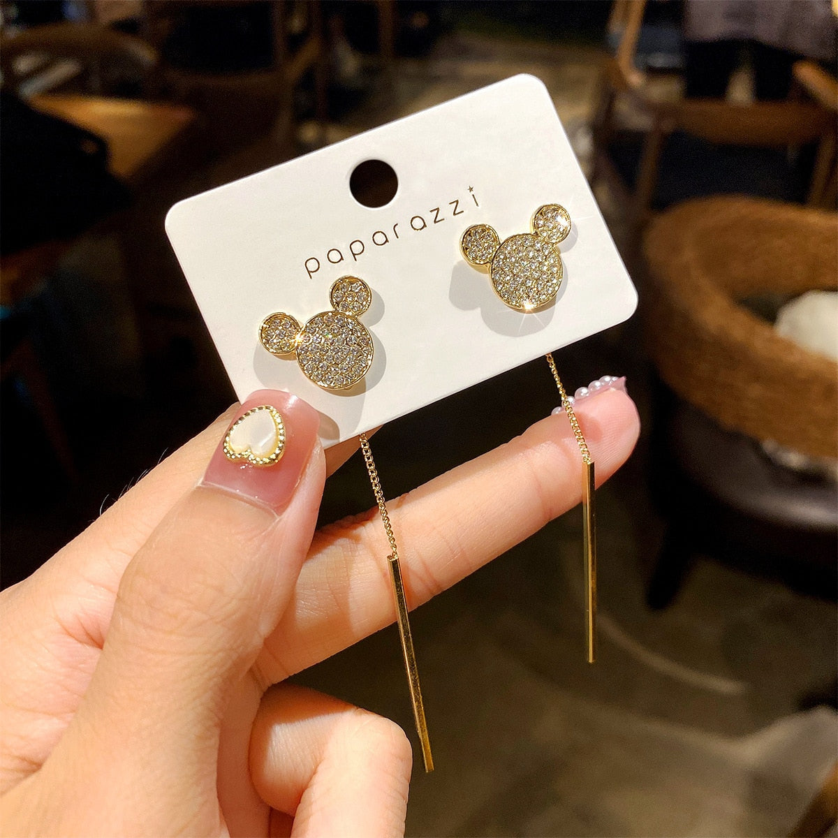 Cute Bear Long Tassels Stud Earring