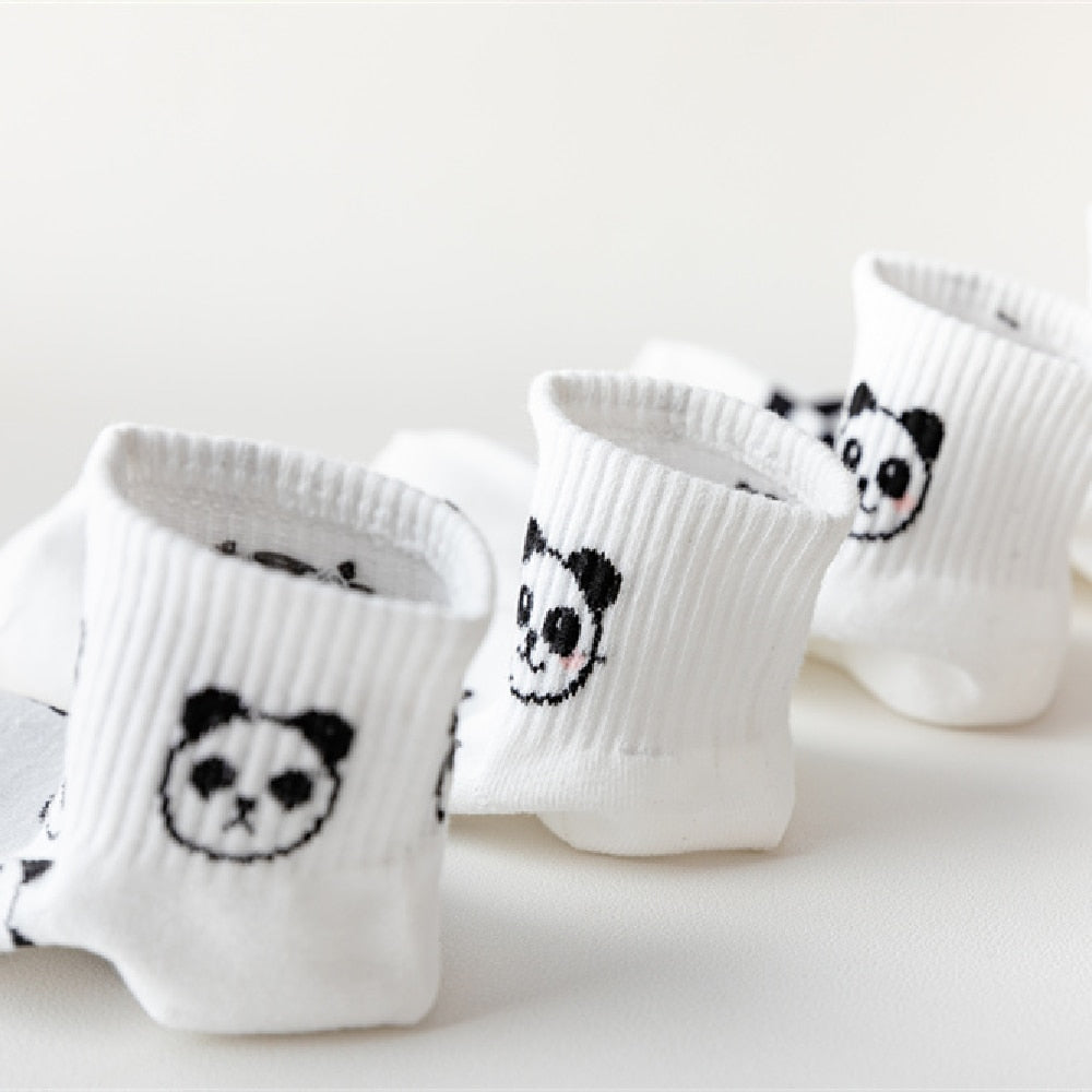Cute Panda Face Funny Short Ankle Socks - animalchanel