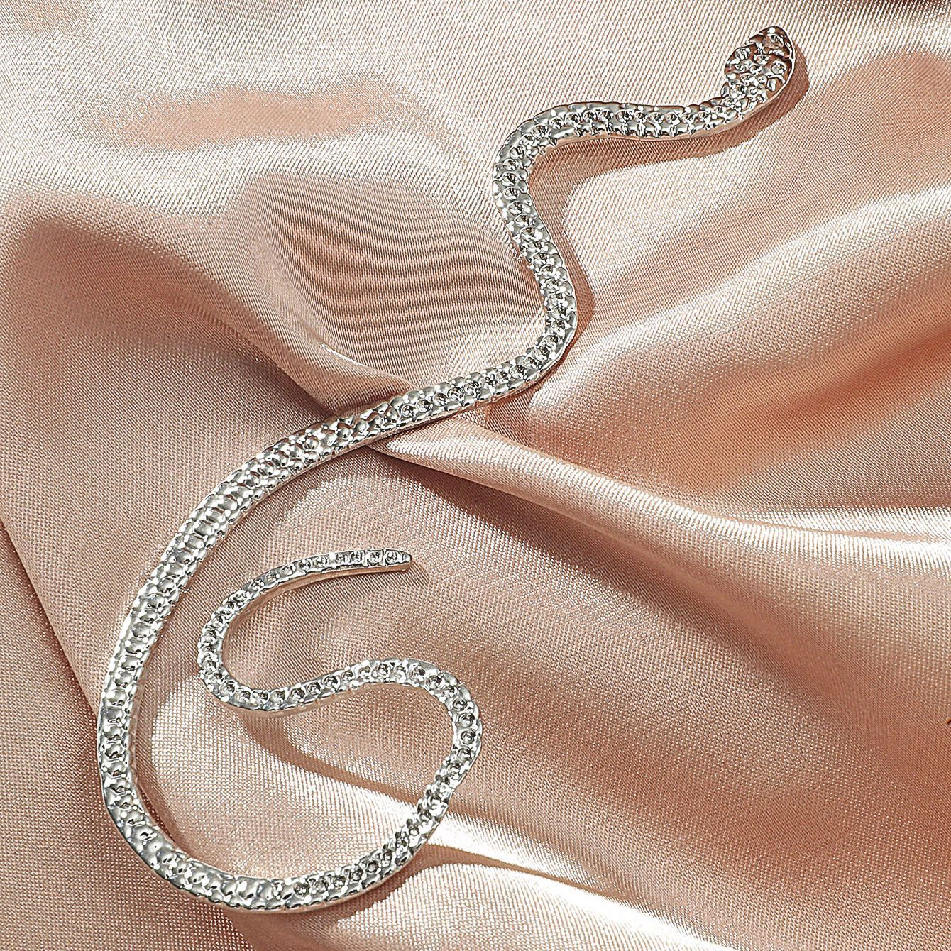 Unique Pure Silver Snake Earring - animalchanel