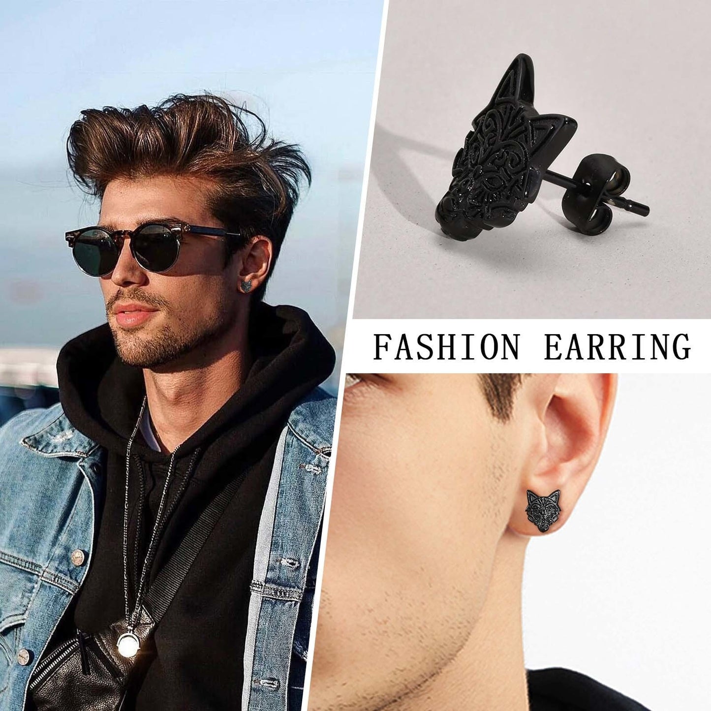 Viking Wolf Earrings - animalchanel