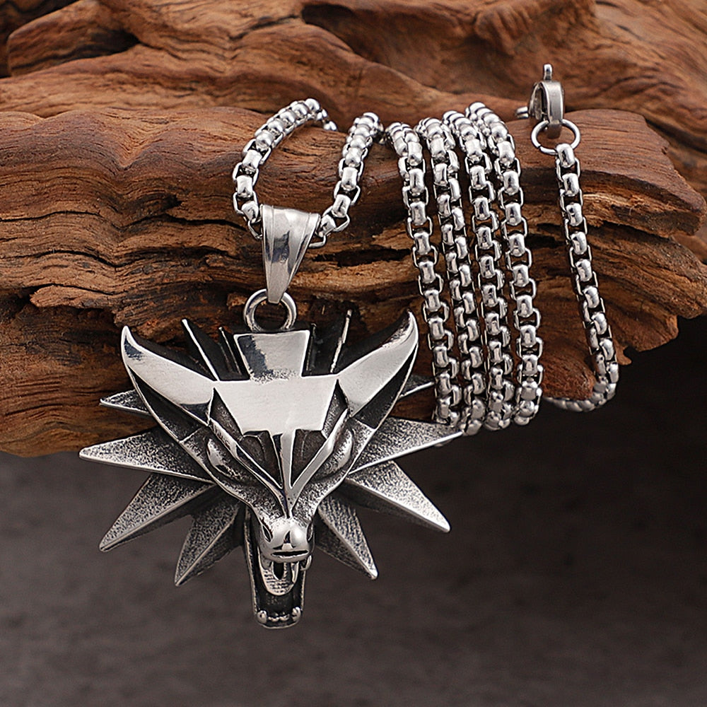 amazing wolf head pendant necklace - animalchanel