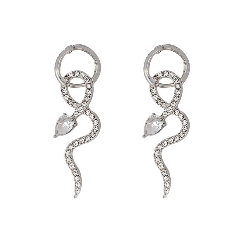 New Vintage Silver Snake Earrings - animalchanel