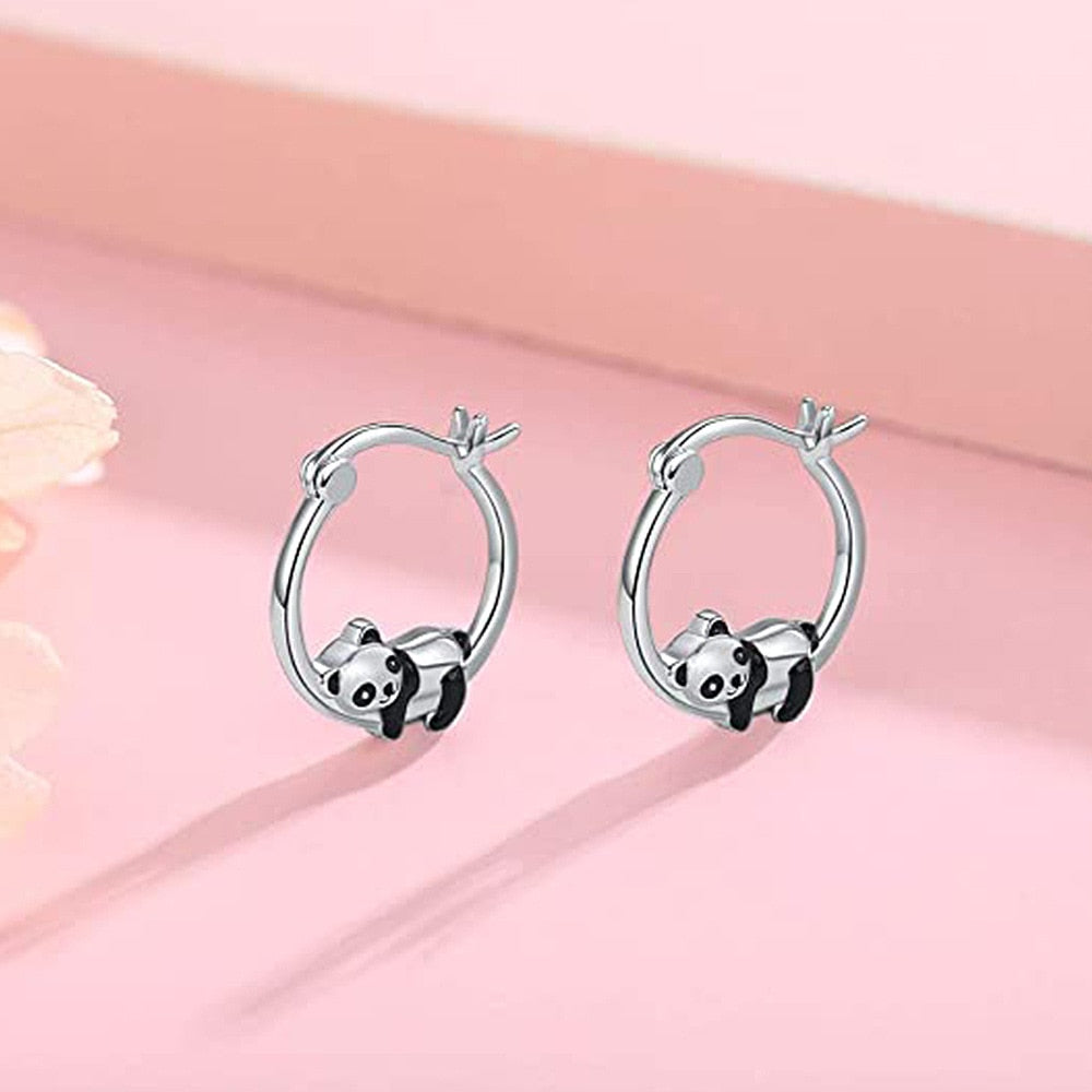 Adorable Black Panda Earrings - animalchanel
