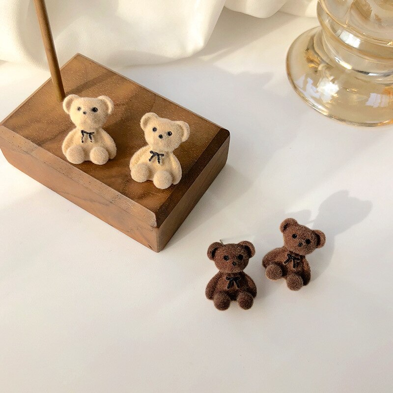 cute plush bear earring