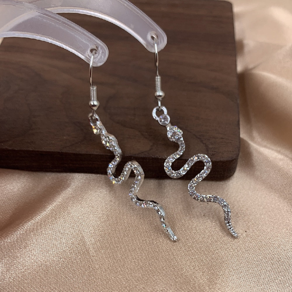 Amazing Crystal Snake Earrings - animalchanel