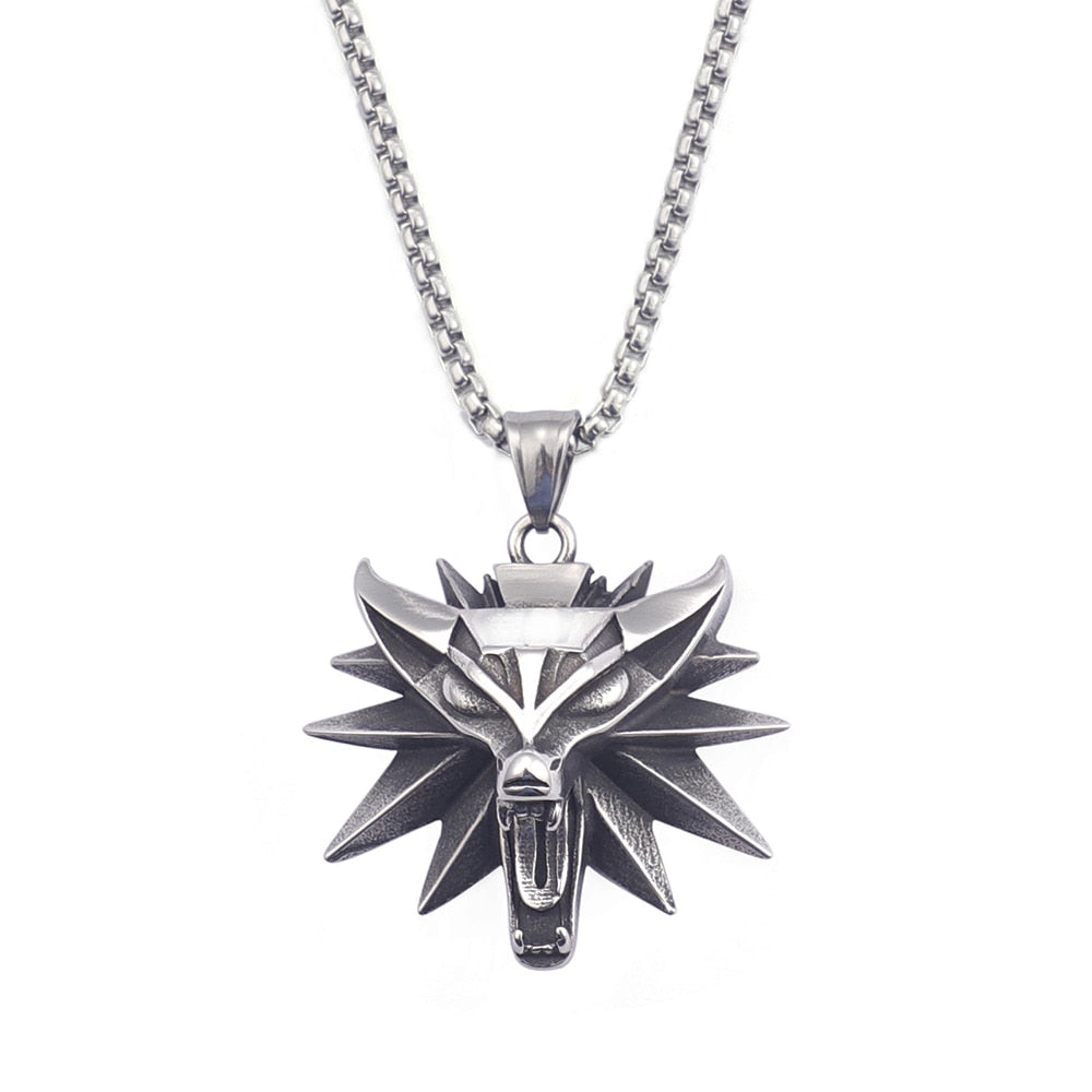 amazing wolf head pendant necklace - animalchanel
