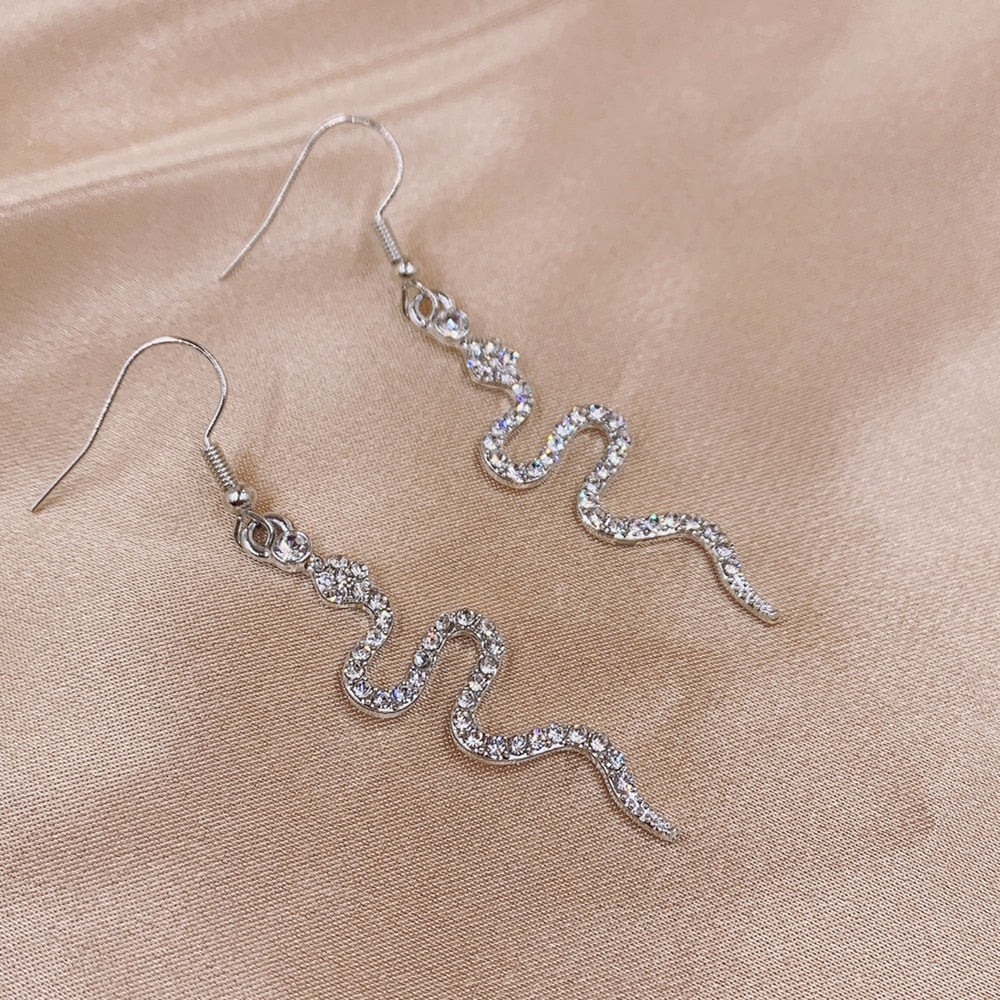 Amazing Crystal Snake Earrings - animalchanel