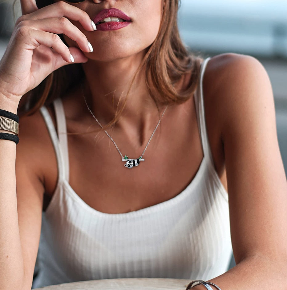 Unique Panda Bamboo Necklace