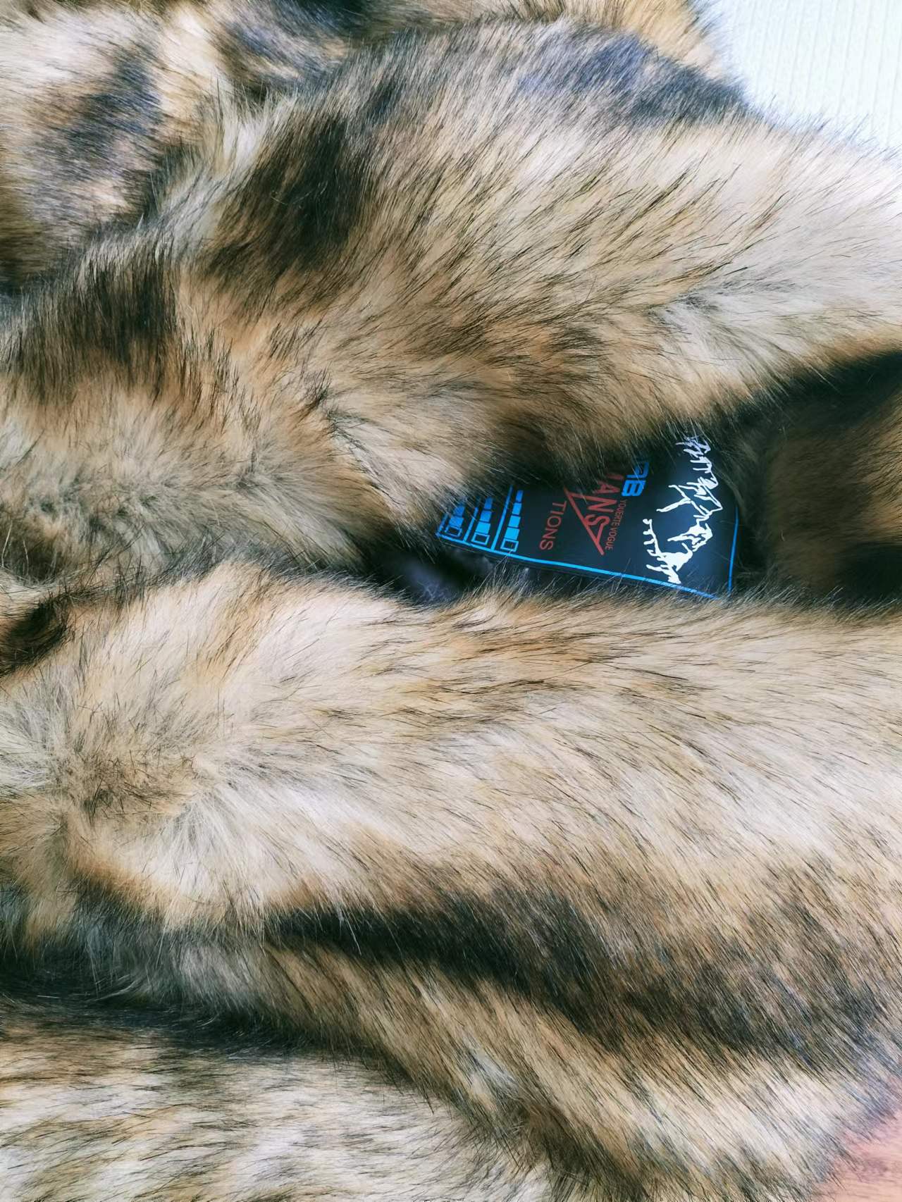 high-end wolf fur coat