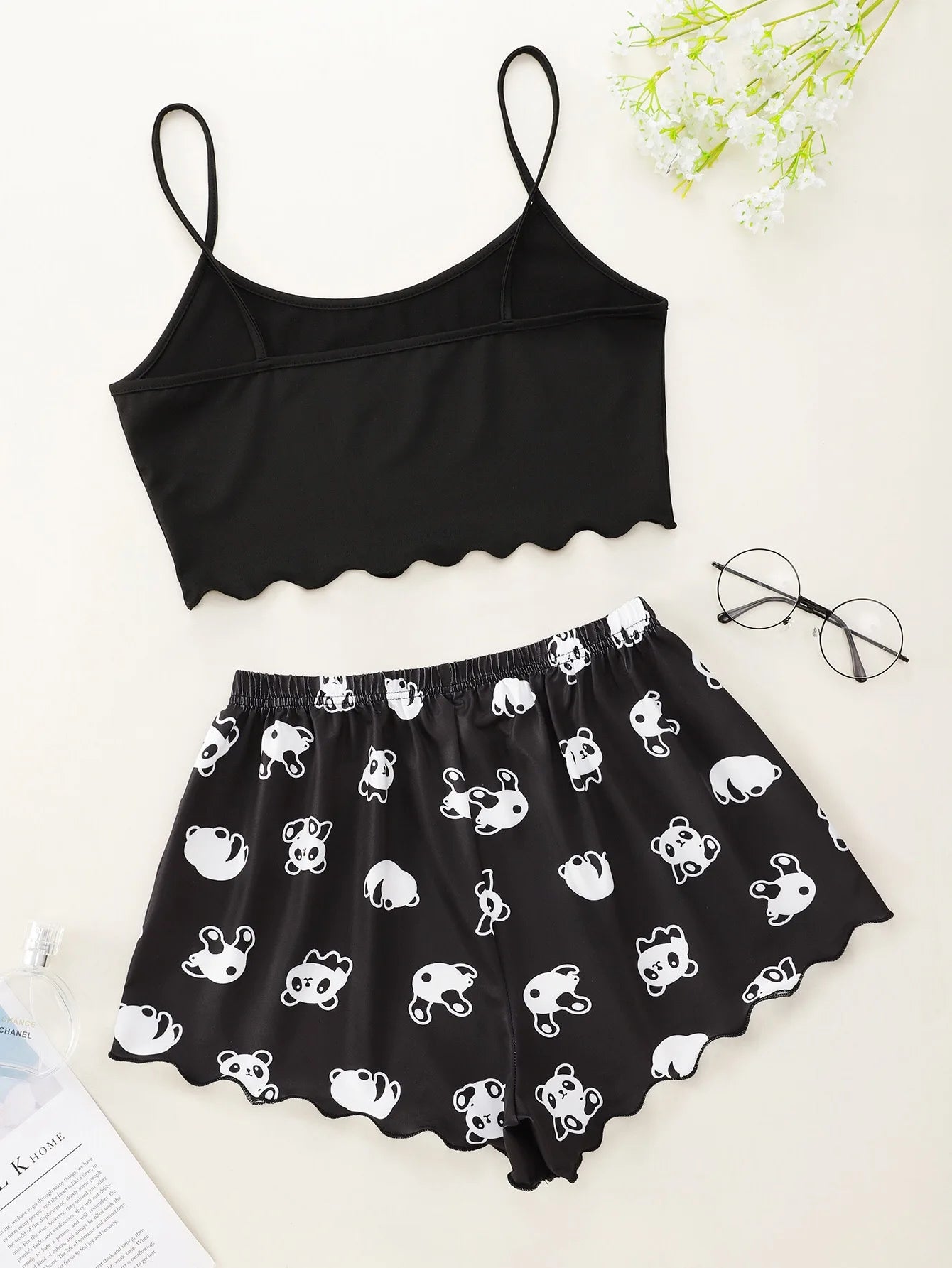 Cute Panda Short Set