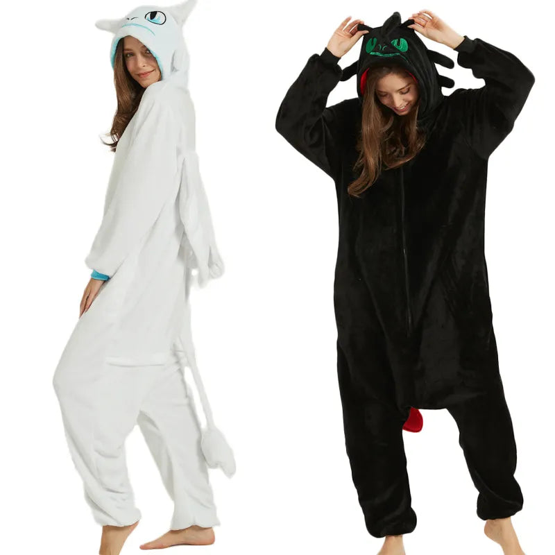 Dragon White Black  Pajama