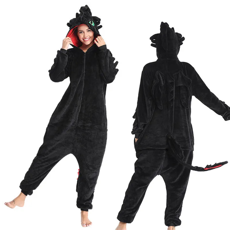 Dragon White Black  Pajama