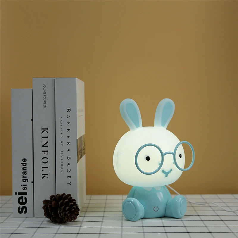 Cute  Bunny with Glasses Night Lamp