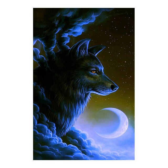 Amazing Moon Wolf Canvas