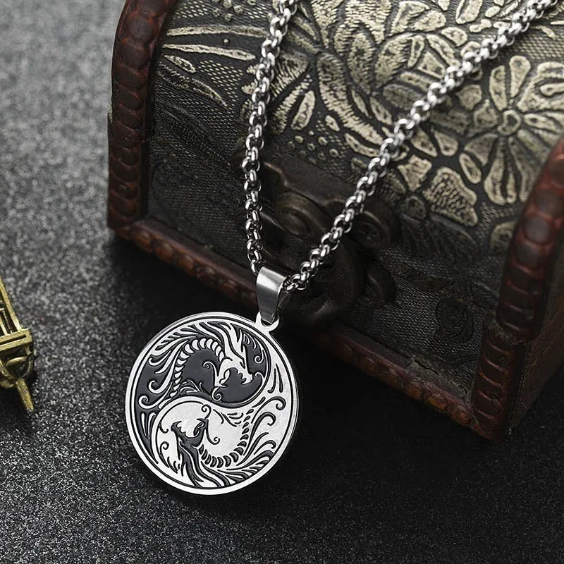 Unique Yin Yang Dragon Necklace