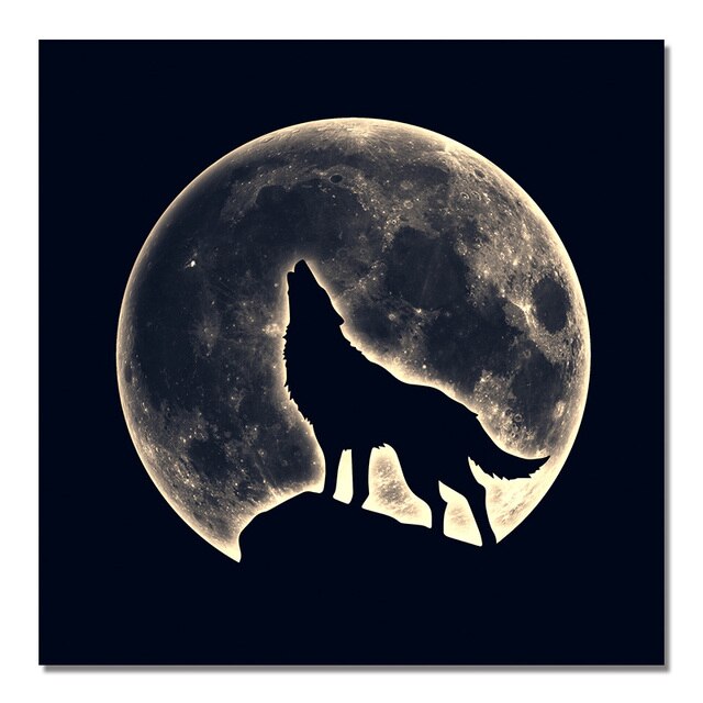 Unique Wolf Moon Canvas