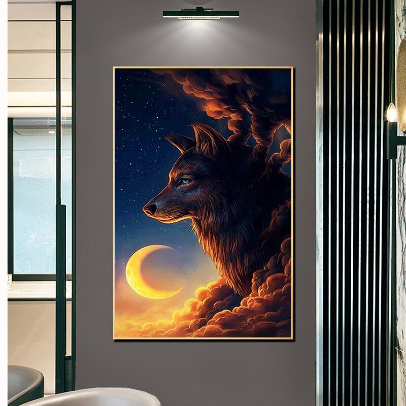 Amazing Moon Wolf Canvas