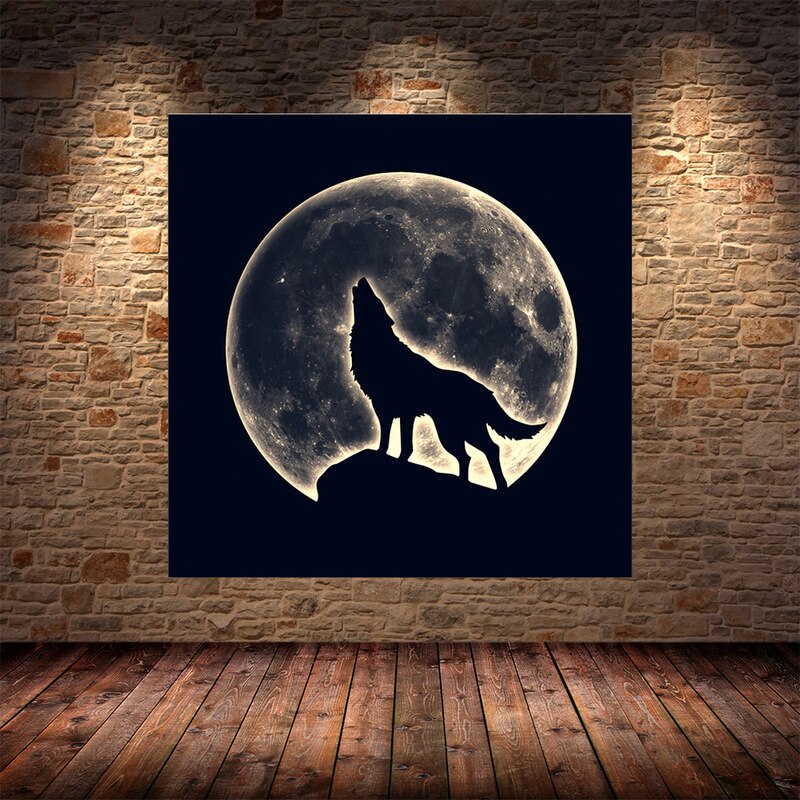 Unique Wolf Moon Canvas