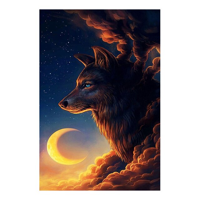 Amazing Moon Wolf Canvas