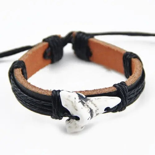 Unique Shark Tooth Leather Bracelets