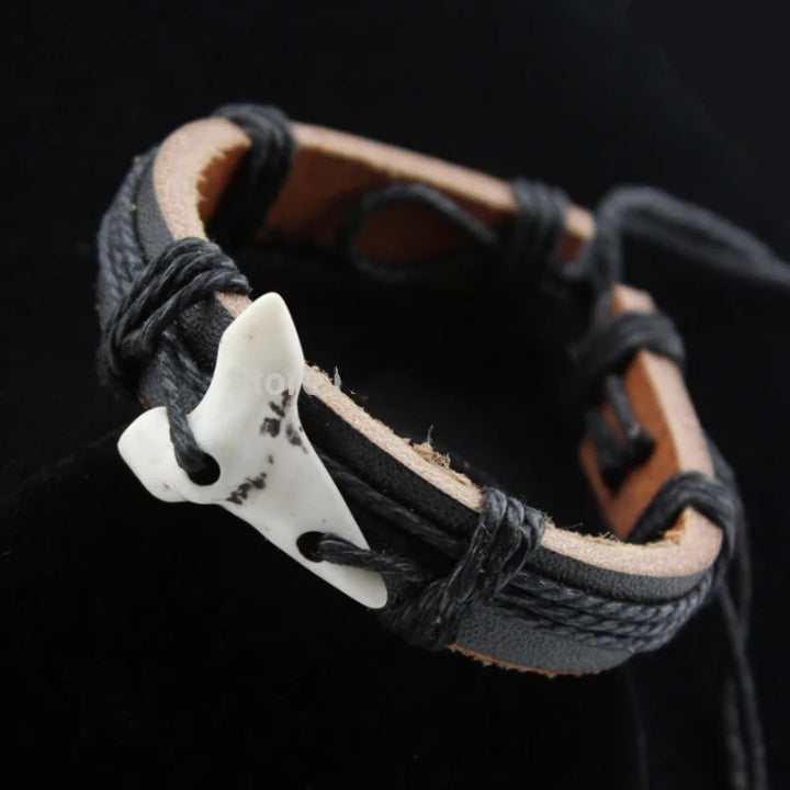Unique Shark Tooth Leather Bracelets