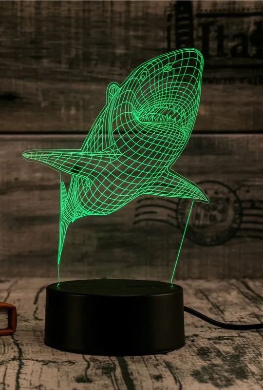 Amazing 3D Illusion Shark Lamp