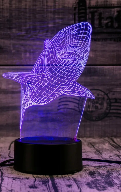 Amazing 3D Illusion Shark Lamp