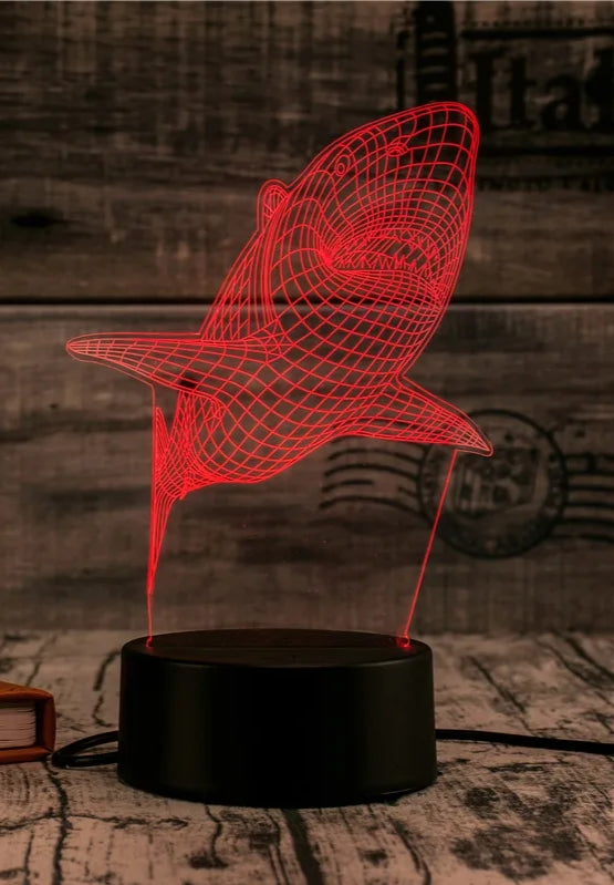 Amazing 3D Illusion Shark Lamp