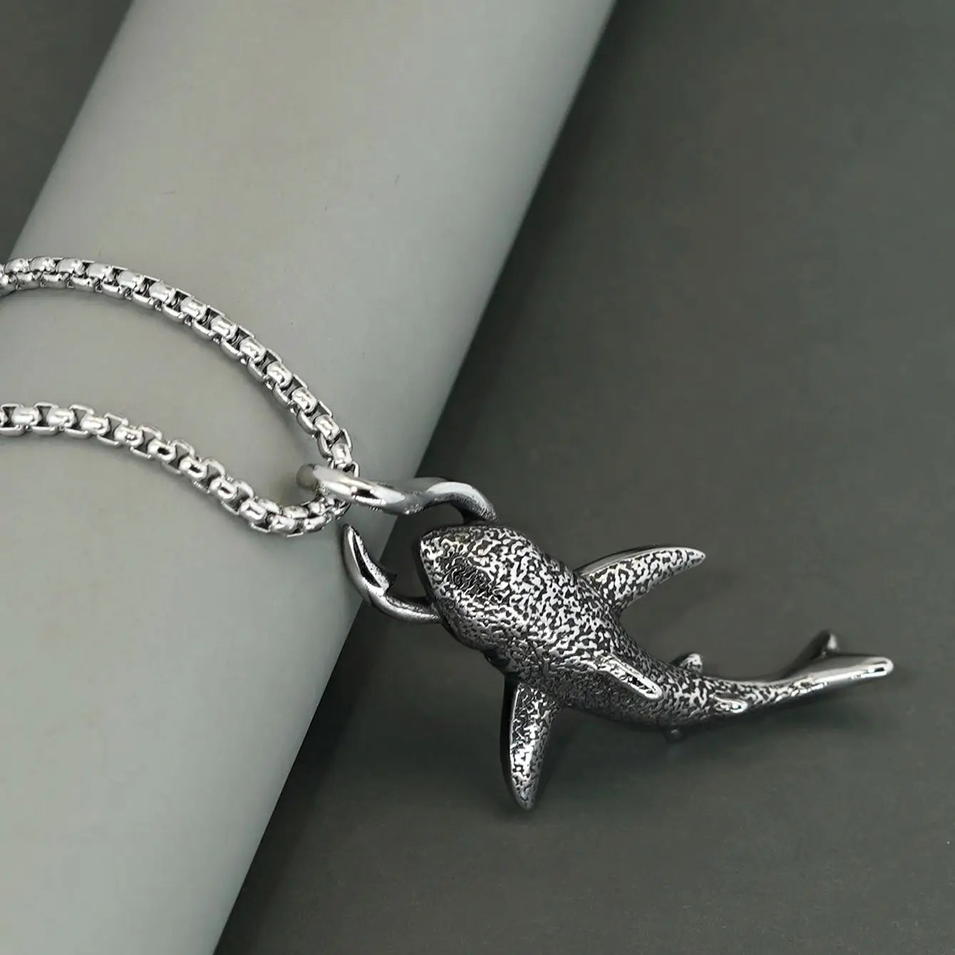 Gothic Goth Stainless Steel shark necklace