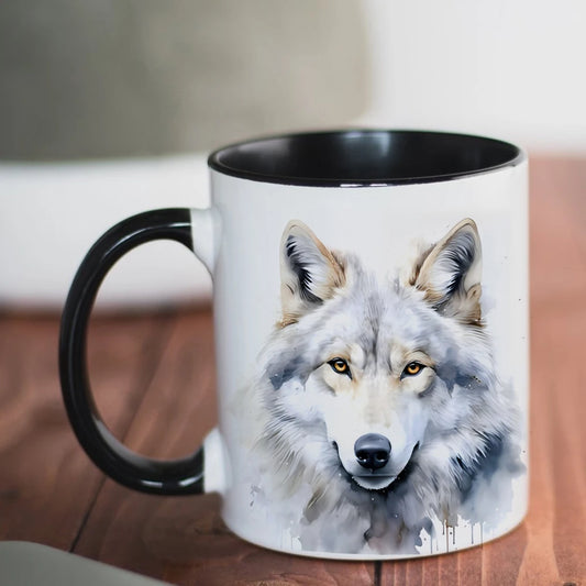 Unique forest wolf mug