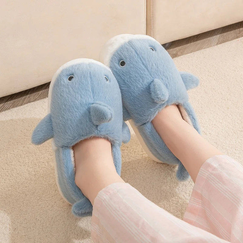 Cute Shark Plush Slippers