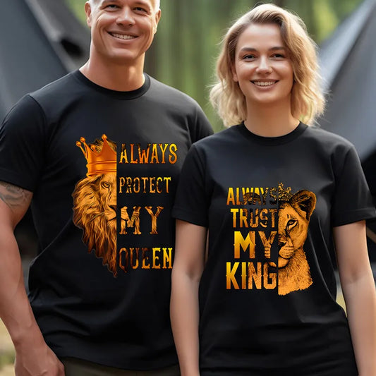 Amazing Lion King and Queen Couples T Shirt