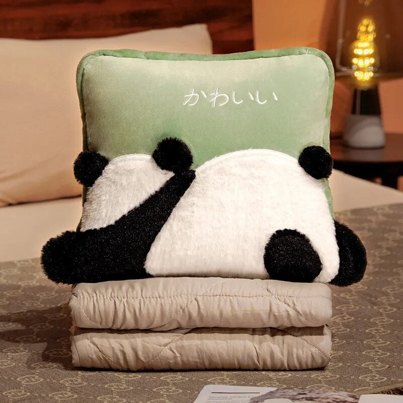 Cute Panda 2 In 1 Pillow Blanket