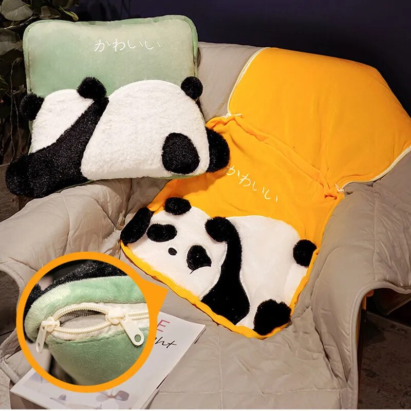 Cute Panda 2 In 1 Pillow Blanket