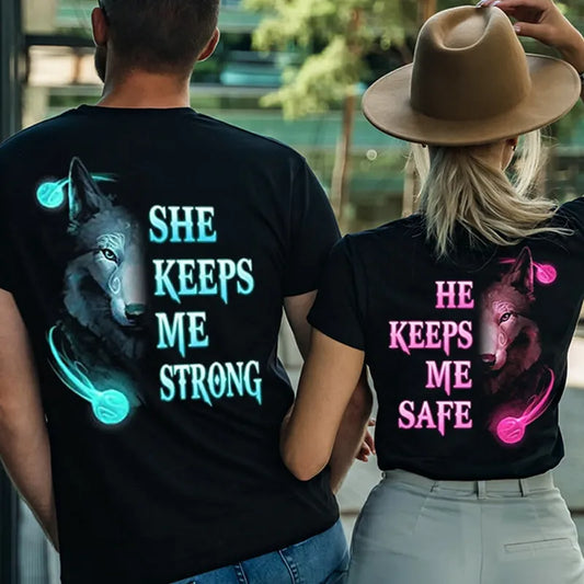 Amazing Wolf couple T-Shirt