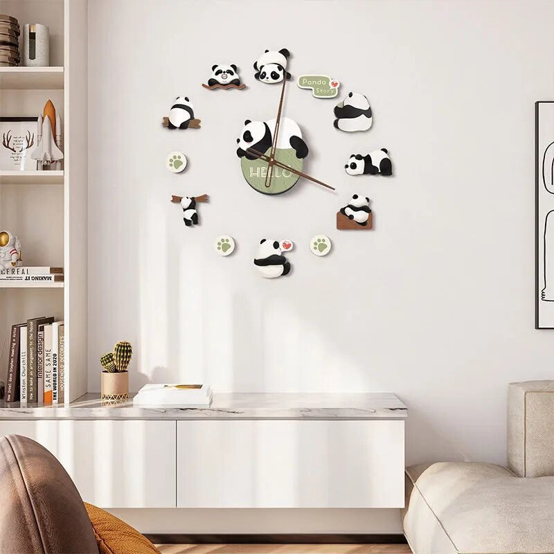 Cute Panda Clock Wall Clock